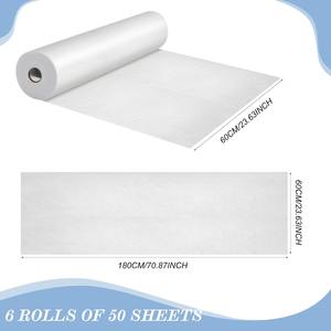 Rouleau de draps jetables prédécoupés avec trous pour table de massage, 50 feuilles, housse de table de beauté et de soin du visage pour salon de massage - Product Image 6