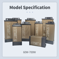 Alimentation à découpage 60W-700W certifiée CE RoHS, haute efficacité PFC, 12V 24V 400W, avec refroidissement par ventilateur et garantie de 3 ans