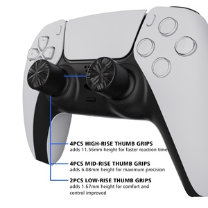 PlayVital Black Ergonomic Analog Stick Grip Joystick Thumbstick Cover pour PS5, PS4, Xbox, Switch Pro Controller - Product Image 4