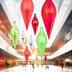 Boules décoratives <span class=keywords><strong>de</strong></span> Noël électroplaquées en plastique <span class=keywords><strong>de</strong></span> 40 cm, pendentifs suspendus pour la maison, l'arbre <span class=keywords><strong>de</strong></span> Noël, les supermarchés, les centres commerciaux et les plafonds - Product Image 5