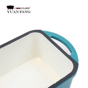 22CM Cast Iron Baking Oven Cake <strong>Pans</strong> for Baking Non-stick <strong>Enamel</strong> Baking <strong>Dishes</strong> Mini Loaf Bread <strong>Dish</strong> with Double Handles - Product Image 6