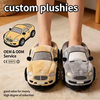 Ensemble de pantoufles en peluche personnalisées en gros, pantoufles animales mignonnes pour la décoration intérieure et le stock de vente au détail