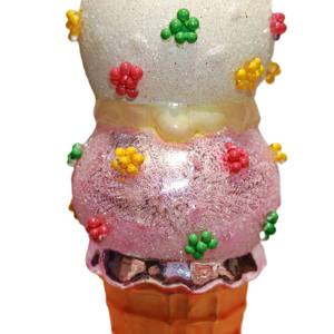 زينة عيد الميلاد على شكل مخروط آيس كريم زجاجي مزدوج متعدد الألوان، هدية وديكور للعطلات، شحن سريع - Product Image 5