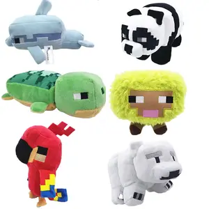 Temu baru minecraft Bee dolphin salamander panda raksasa mainan minecraft Peluche