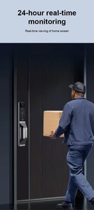 Cerradura de Puerta Principal Totalmente Automática, Cerradura Electrónica Inteligente con Reconocimiento de Huella Dactilar, Palma de la Mano, Contraseña, Tarjeta de Proximidad y Cámara - Product Image 4