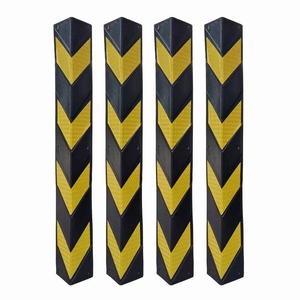 Protection d'angle murale en caoutchouc de haute qualité pour la sécurité routière, pare-chocs anti-collision jaune et noir réfléchissant - Product Image 1