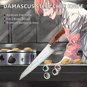 Cuchillo NM EDGED de Alta Calidad, Acero Damasco Americano de 7 Capas, Patrón Quemado, 8 Pulgadas, Ecológico, Estilo Kiritsuke Japonés - Product Image 2