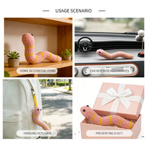 Nouvelle figurine décorative en forme <span class=keywords><strong>de</strong></span> <span class=keywords><strong>petit</strong></span> ver rose, tricotée à la main, <span class=keywords><strong>de</strong></span> la marque KIVA. - Product Image 5