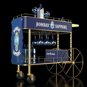 Carrito de Champán Móvil con Ruedas, Diseño Personalizado, Pintado en Oro Electrochapado - Product Image 3