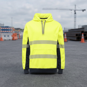 เสื้อฮู้ดทำงานแบบมีโลโก้สั่งทำสำหรับผู้ชาย รุ่น Hi Vis Solid Autumn ผลิตจากผ้าฝ้ายฟลีซที่เป็นมิตรกับสิ่งแวดล้อม ระบายอากาศได้ดี มองเห็นได้ชัดเจน - Product Image 3
