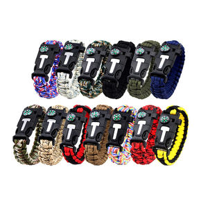 Wholesale Custom Camping Hiking Emergency Gear Quick Release <strong>Buckle</strong> Survival <strong>Whistle</strong> Compass Paracord Bracelet - Product Image 5