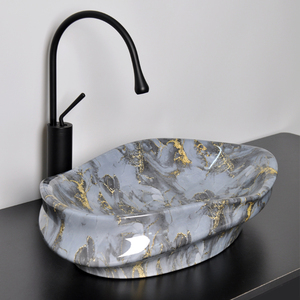 Матовый черный раковина керамическая раковина ваза дизайн - Product Image 2