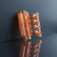 Prototype de collecteur d'admission en résine imprimé en 3D SLA, transparent, pour test de flux par stérolithographie, R&D automobile, OEM personnalisé