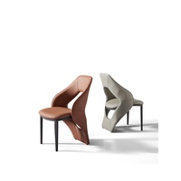 Chaise de salle à manger en cuir PU haut de gamme au design simple et confortable, idéale pour la maison, le salon, les restaurants et les hôtels