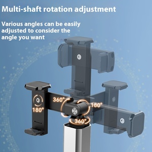 <span class=keywords><strong>Mini</strong></span> soporte portátil multifuncional para viajes, fotos en vivo, soporte giratorio para teléfono móvil, soporte para teléfono de aleación de aluminio - Product Image 3