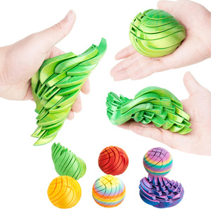Balle anti-stress 3D imprimée, sphère rotative à engrenages, déformation circulaire, balle à flux liquide, design rotatif, pour enfants et adultes, soulagement de l'anxiété - Product Image 1