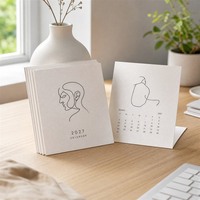Ensemble de cartes postales personnalisées 2027 – Calendrier mensuel personnalisé, styles artistiques variés, carton de qualité pour cadeau du Nouvel An