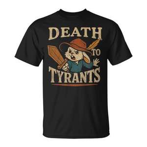 T-shirt rétro Rabbit Meme Death To Tyrants Vintage des années 90 - Product Image 1