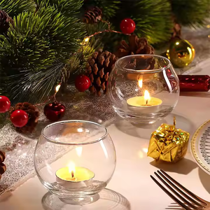 250ml tùy chỉnh vòng rõ ràng Lọ nến thủy tinh sang trọng trang trí nội thất container với chủ nhà máy trực tiếp bán buôn cho nến làm - Product Image 1