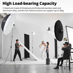 AMBITFUL 150 - 320cm Soporte de Luz Profesional de Acero Inoxidable para Fotografía, Tipo C, Resistente, con Patas Mágicas y Bolsas de Arena - Product Image 4