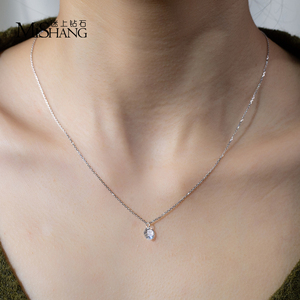 Listo para enviar MSN-957 Collar de diamantes de laboratorio redondos de 1 quilate en oro blanco de 9 quilates, collar de diamantes de laboratorio a la moda. - Product Image 4