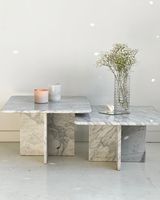 GOLDTOP ODM/ODM Design personnalisé pieds de forme trilatérale Marmol Marmore Table console en marbre pour la décoration de la maison
