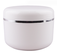 Pot en plastique PP blanc, récipient pour crème cosmétique de 20g avec couvercle dôme en argent