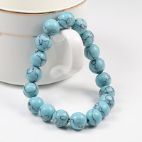 Bracelet perlé turquoise YL 10-8-6mm avec lignes bleues noires et rouges différentes tailles en stock produit en cristal de nature en vrac