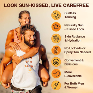 日焼け促進グミ - 10in1配合、肌の輝きサポート、砂糖不使用の日焼けサプリメント、ベータカロチンとアスタキサンチン配合 - Product Image 4