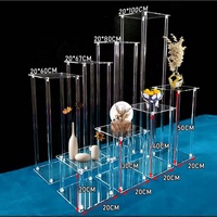 Vente chaude : Centre de table de mariage de 60 cm de haut, décoration de banquet, centre de table, décoration de passerelle, socles en acrylique transparent, présentoir