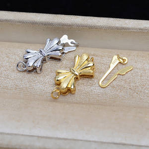 Collar de Plata S925 con Lazo, Pulsera, Cadena para Suéter, Accesorios de Joyería DIY, Hebilla de Inserción en Forma de V 5319 - Product Image 1