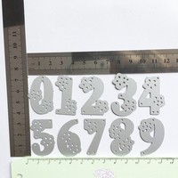 Numéros arabes bricolage artisanat fait à la main carte papier décor gaufrage modèle Scrapbooking métal matrices de découpe pochoirs