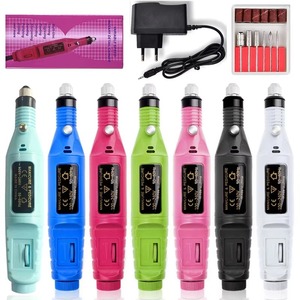 Kit de Taladro Eléctrico Portátil para Uñas Acrílicas, Velocidad Controlable, 5 Cabezales, Carga USB, Profesional, para Manicura y Pedicura, Uso en Casa o Salón - Product Image 1