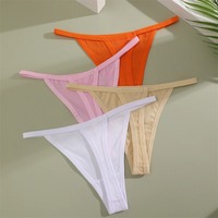 FINETOO String en coton pour femme, sexy, taille fine, sous-vêtements sans couture, taille basse, string de sport, T-back, culotte respirante pour femme, S-XL