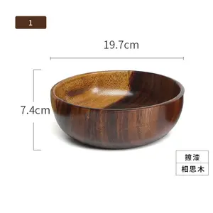 Bol à <span class=keywords><strong>salade</strong></span> rond en bois d'acacia par le fabricant, logo personnalisable, vaisselle en gros avec spatule pour <span class=keywords><strong>ustensiles</strong></span> de cuisine - Product Image 6