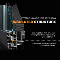 Ventanas Modernas Personalizadas de Apertura Abatible y Giratoria, Ventanas de Vidrio con Rotura de Puente Térmico de Alta Eficiencia Energética, Ventanas Corredizas Aisladas de Aleación de Aluminio