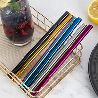 Paille à boire réutilisable en acier inoxydable avec sac écologique Accessoires de bar portables