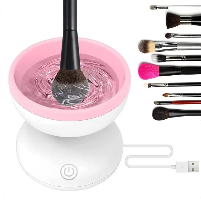 Limpiador de brochas de maquillaje Herramienta de maquillaje Puff de polvo Caja de limpieza profunda de huevo de maquillaje Lavadora automática de cepillo de secado rápido