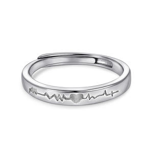 Tonglin japonés coreano Simple plata Ringt letras ajustables para hombres pequeños anillos de moda - Product Image 6