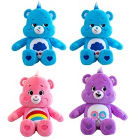 Boneka bantal bordir lucu beruang Teddy pelangi warna-warni mainan mewah hewan hadiah anak-anak nyaman untuk Hari Valentine