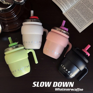 420ml đôi uống phích Tumblers mới rơm thép không gỉ cốc cốc cà phê cup với xử lý nước bằng thép không gỉ chai - Product Image 3