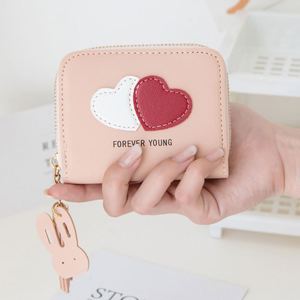 Clutch Multicolor Cute Heart Short Mini Tassel Zipper Lady Female Pu Coin Purse Card Holder Women's <b>Wallets</b> - Product Image 3