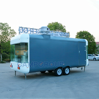 Chariot de vente de boissons et de nourriture mobile, remorque alimentaire avec évier et cuisinière pour café, bière, bubble tea, snacks, camion de cuisine de rue