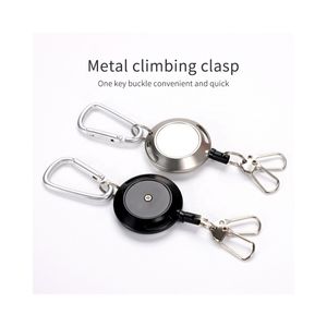 Porte-badge rétractable en métal facile à tirer avec mousqueton, boîtier en ABS robuste, logo personnalisé, portable et durable - Product Image 2