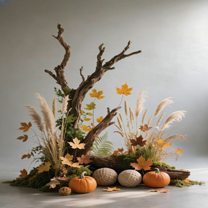 Arco de Madera Otoñal con Decoración Artificial - Arreglo de Calabaza, Hierba de Pampas y Hojas de Arce <span class=keywords><strong>para</strong></span> Fondo de Boda y Eventos Otoñales - Product Image 2