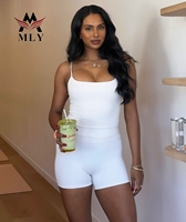 Ensemble de shorts de yoga sans couture légers à bretelles spaghetti réglables blancs OEM, vêtements de sport pour femmes, tissu extensible, vêtements de sport