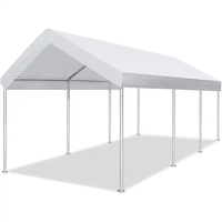 Tente extérieure de toit de voiture d'abri d'auto en PVC robuste de 10x20 pieds avec cadre en métal et en plastique pour garage de voiture et abri de bateau