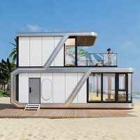 Villa mobile modulaire à double étage, capsule spatiale, cabine Apple, structure en acier, maison préfabriquée, hôtel de camping, conteneurs de chambre modernes