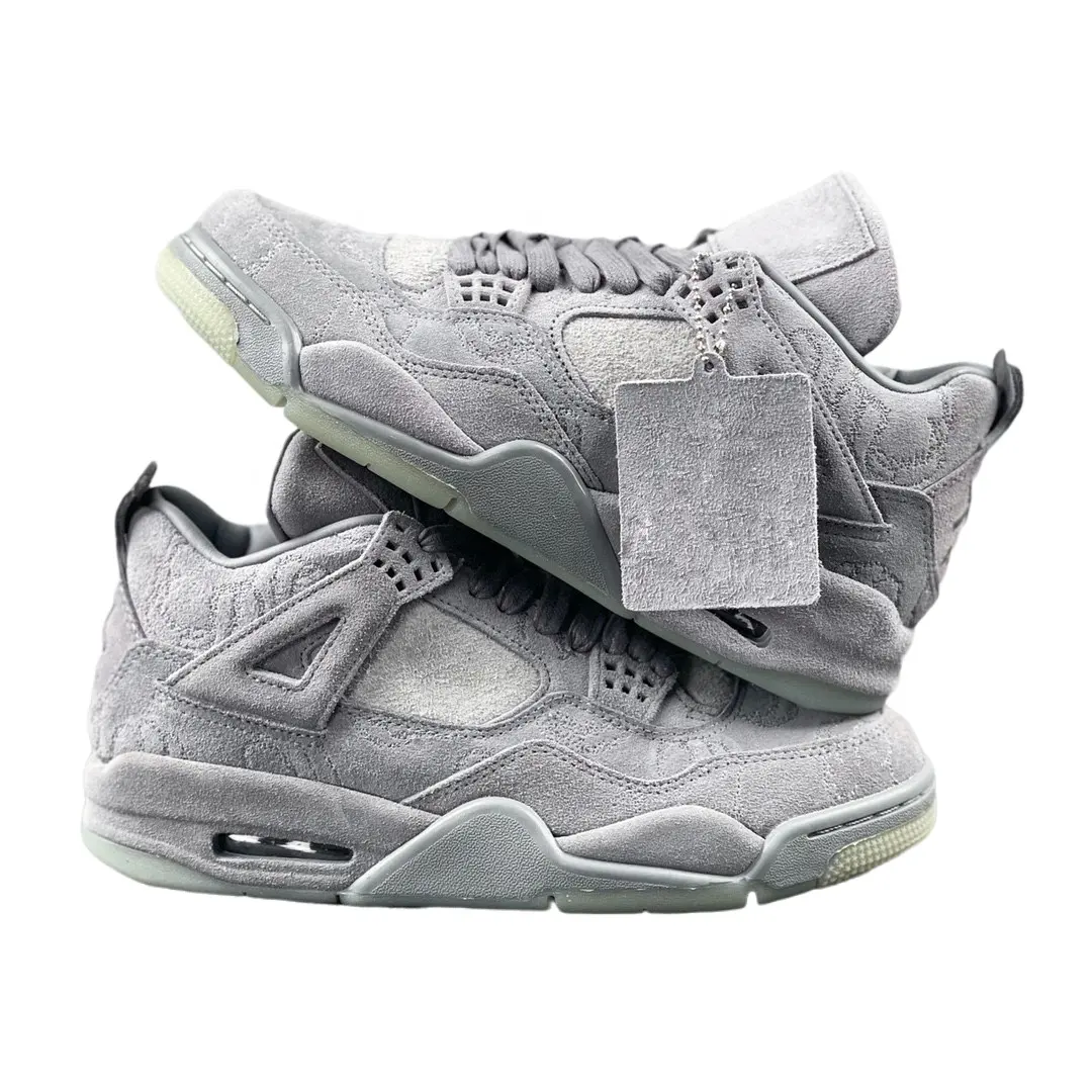 J4 Custom Top Quality KAW x Retro 4 Cool Grey Mens Basketball Shoes Sport Shoes