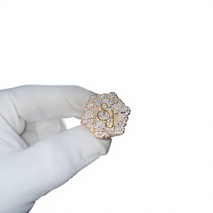 Hip Hop Stylish Statement 925 Silver Rose Gold Plated Moissanite Diamond Christmas Snowflake Custom Luxury Iced Bling Fine Rings - Product Image 1